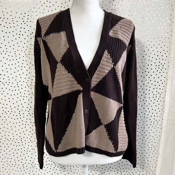 Vintage Sweaters - Vintage 90's Colorblock Cardigan
